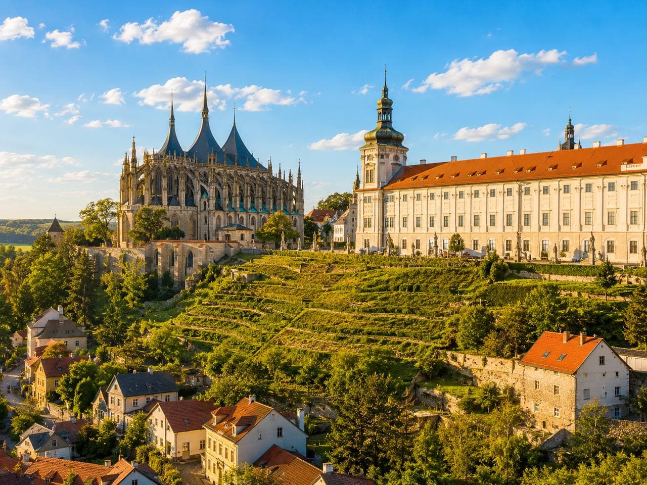 St Barbara Cathedral and historic Kutná Hora old town