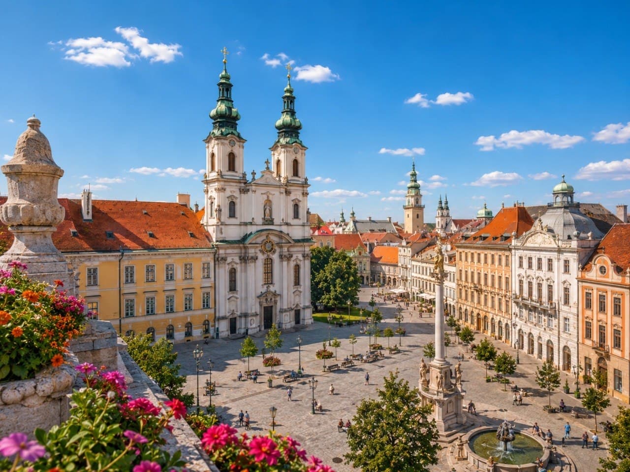Győr Széchenyi Square and baroque old town