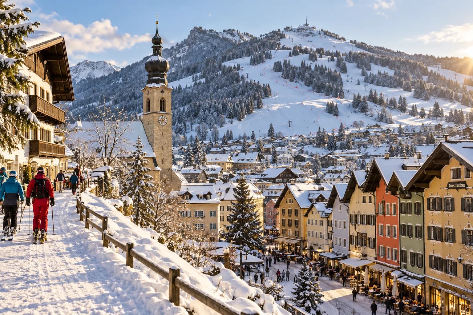 Kitzbühel ski resort in winter