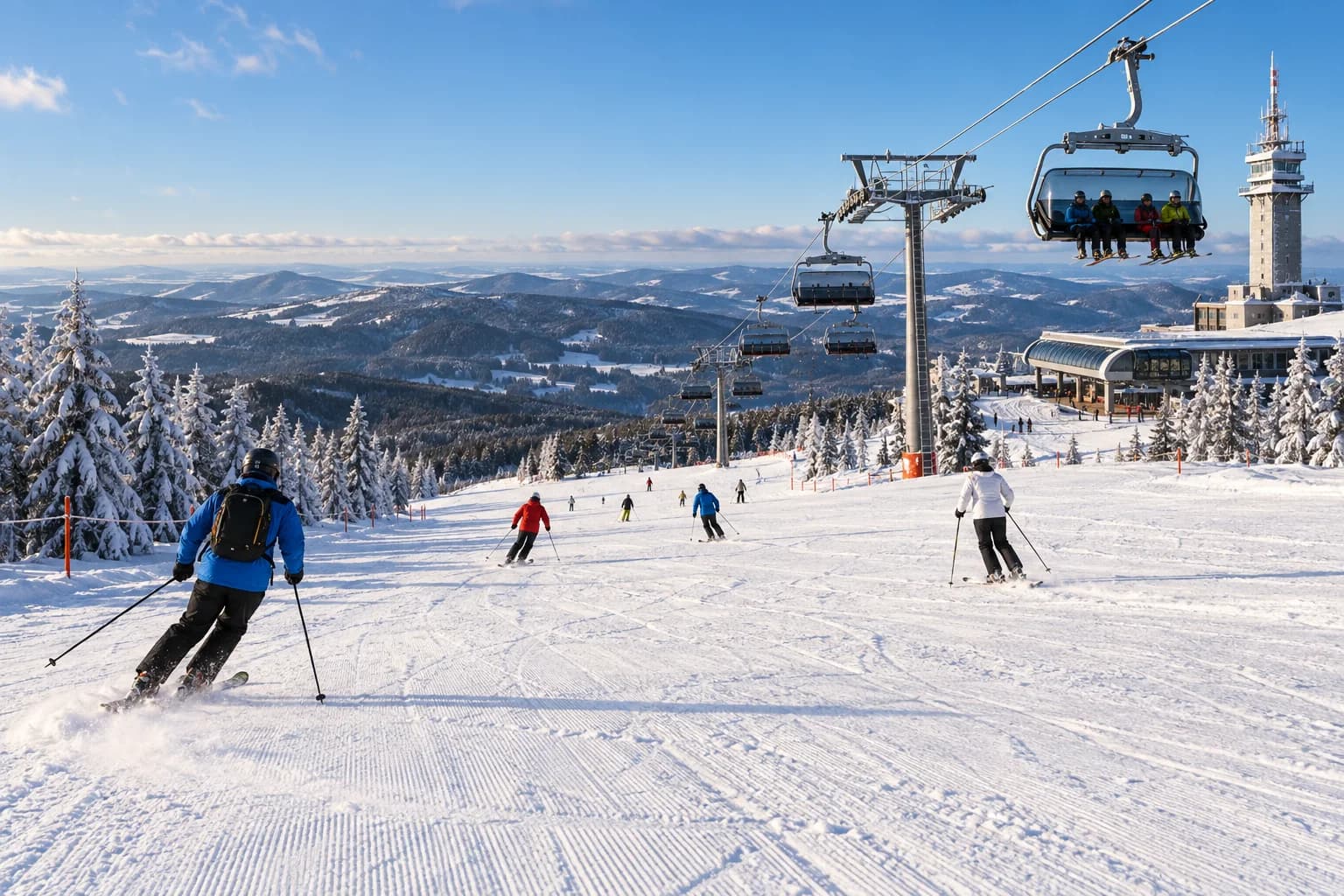 Klínovec ski resort in winter