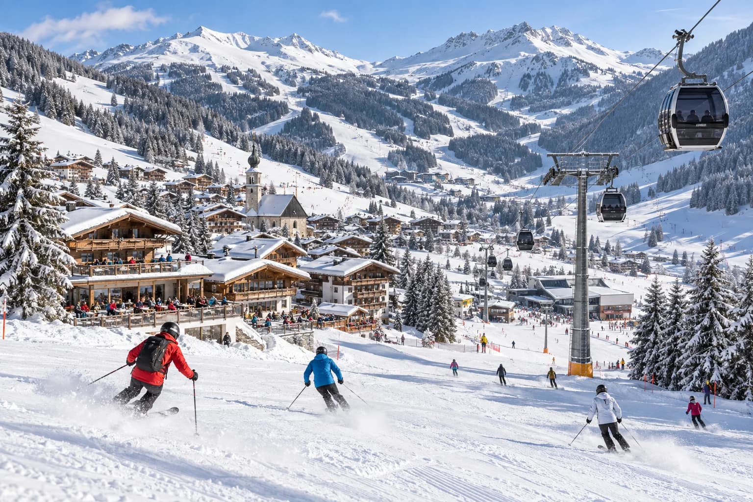 Saalbach Hinterglemm ski resort in winter