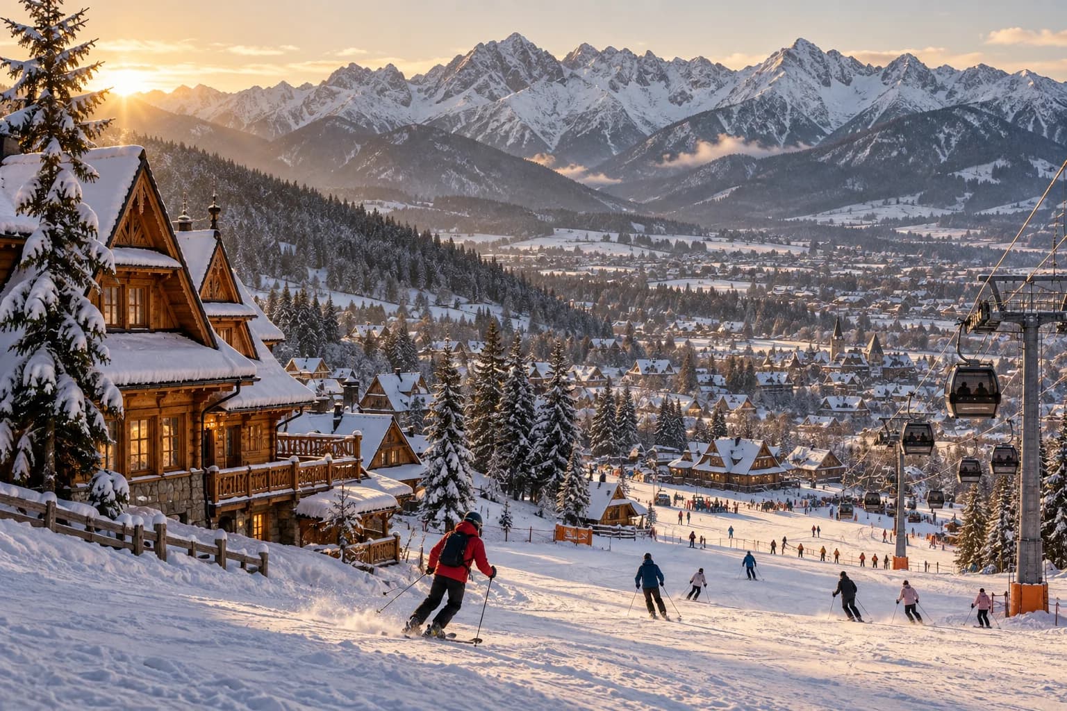 Zakopane ski resort in winter